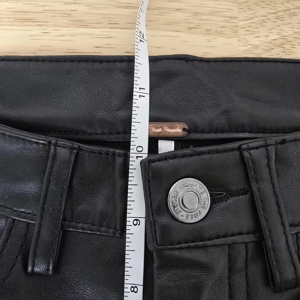Free People Pants Womens 27 Black‎ Faux Leather Coated Skinny Jeans OB831109
